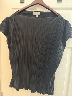 Nordstrom Black Pleated Midi Dress